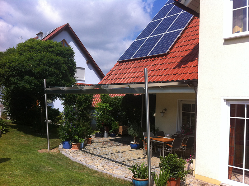 Terrassenüberdachung mit Edelstahl